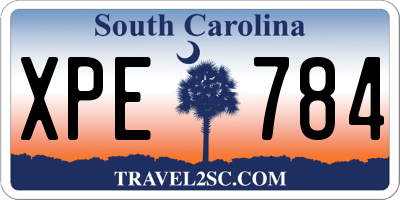 SC license plate XPE784