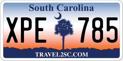 SC license plate XPE785