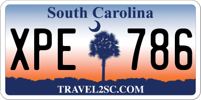SC license plate XPE786