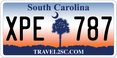 SC license plate XPE787
