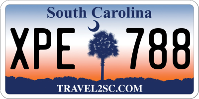SC license plate XPE788