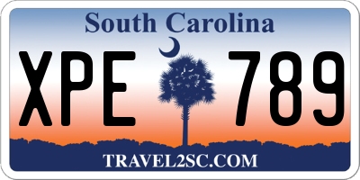 SC license plate XPE789