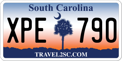 SC license plate XPE790