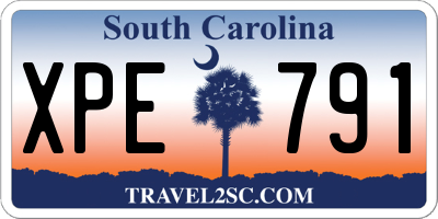 SC license plate XPE791