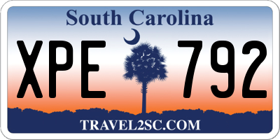 SC license plate XPE792