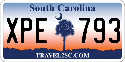 SC license plate XPE793