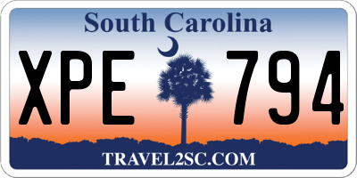 SC license plate XPE794