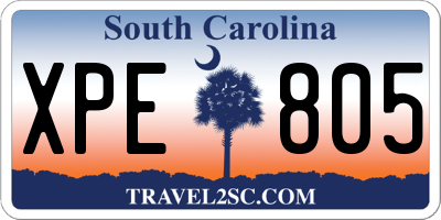 SC license plate XPE805