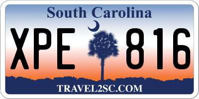 SC license plate XPE816