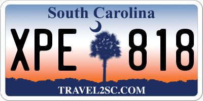 SC license plate XPE818