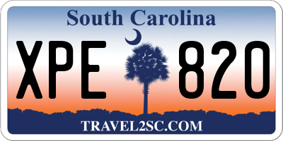 SC license plate XPE820