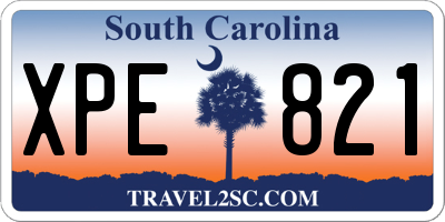 SC license plate XPE821