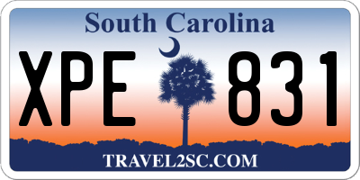 SC license plate XPE831