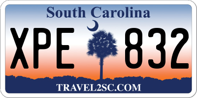 SC license plate XPE832