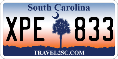 SC license plate XPE833