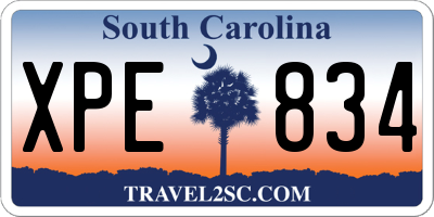 SC license plate XPE834