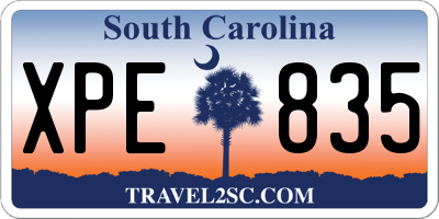 SC license plate XPE835