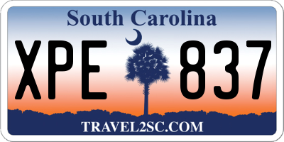 SC license plate XPE837