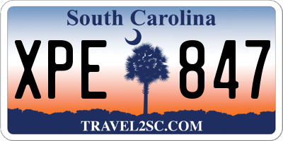 SC license plate XPE847