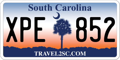 SC license plate XPE852