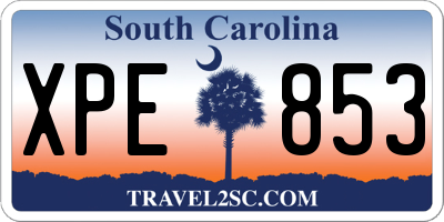 SC license plate XPE853