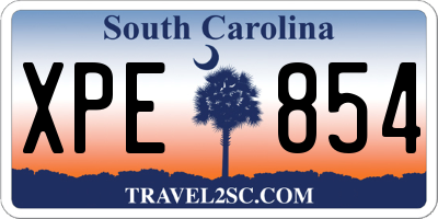 SC license plate XPE854