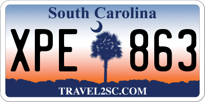 SC license plate XPE863