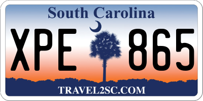 SC license plate XPE865