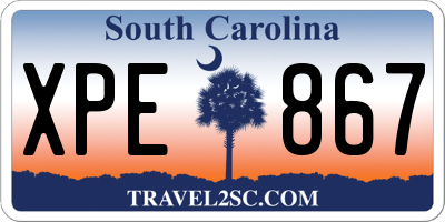 SC license plate XPE867