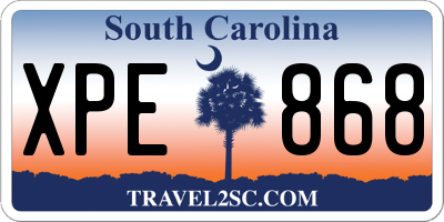 SC license plate XPE868