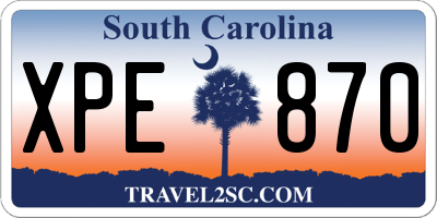 SC license plate XPE870