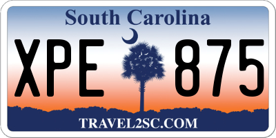 SC license plate XPE875