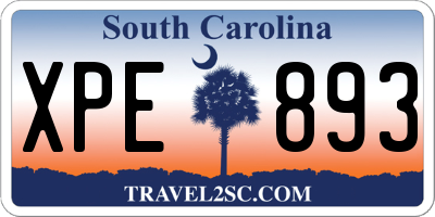 SC license plate XPE893