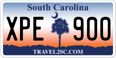 SC license plate XPE900