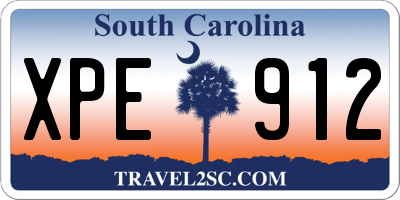 SC license plate XPE912