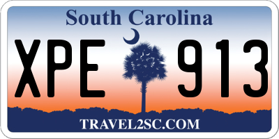 SC license plate XPE913