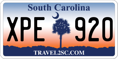 SC license plate XPE920