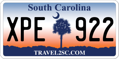 SC license plate XPE922