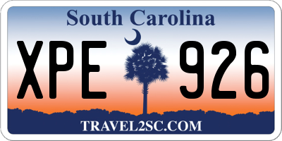 SC license plate XPE926