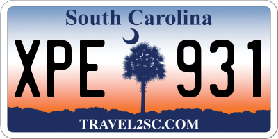 SC license plate XPE931