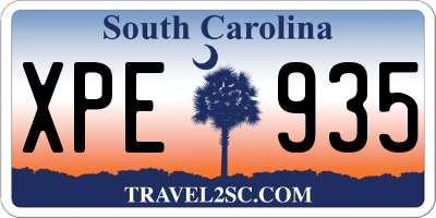 SC license plate XPE935
