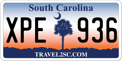 SC license plate XPE936