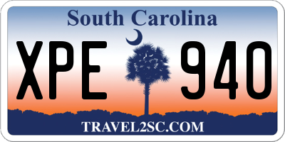 SC license plate XPE940
