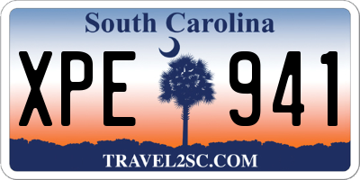 SC license plate XPE941
