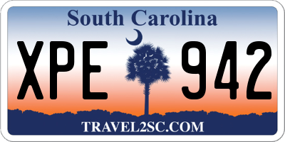 SC license plate XPE942