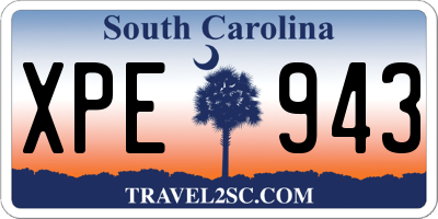 SC license plate XPE943