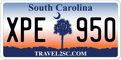 SC license plate XPE950
