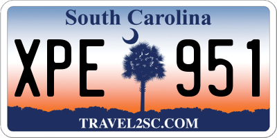 SC license plate XPE951