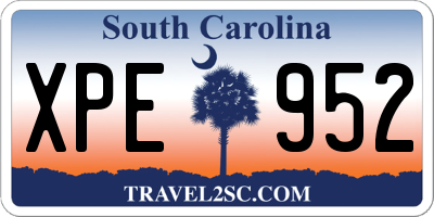 SC license plate XPE952