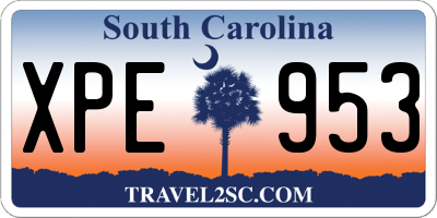 SC license plate XPE953
